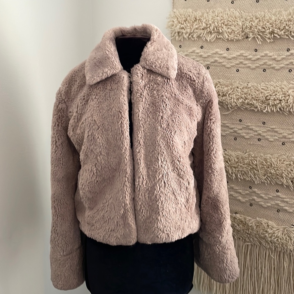 Light pink fuzzy jacket